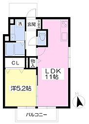 ルミエール 1LDKの間取図画像