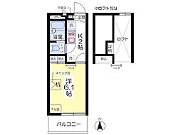 ベル・フローレ 1Kの間取図画像