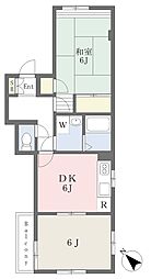 ウィステリア2 2DKの間取図画像