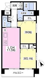 エテルナ白楽ANNEX 2LDKの間取図画像