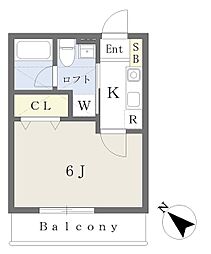 横浜市神奈川区斎藤分町アパート 1Kの間取図画像