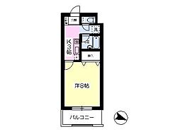 グランコート桜 1Kの間取図画像