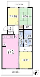 サンパークヒルズ 3LDKの間取図画像