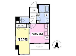 パークヒルズときわ 1DKの間取図画像