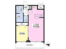 URBANITA岸町 1LDKの間取図画像