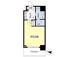 URBANITA岸町 1Kの間取図画像