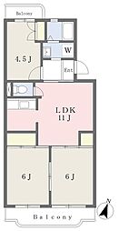 寿コーポ 3LDKの間取図画像