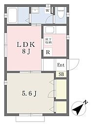 ハイツササキ 1LDKの間取図画像