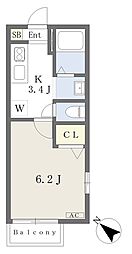 ファインコート 1Kの間取図画像