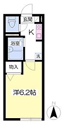 イーグル・コートA 1Kの間取図画像