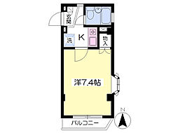 マートルコート別所沼公園 1Kの間取図画像