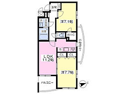 ラピスコーラル 2LDKの間取図画像