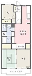 HILLTOP南与野B 3LDKの間取図画像
