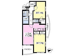 ラピスコーラル 2LDKの間取図画像