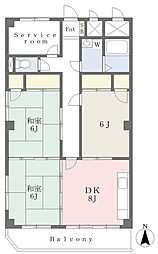 グランドヒルズユゲタ 3DKの間取図画像
