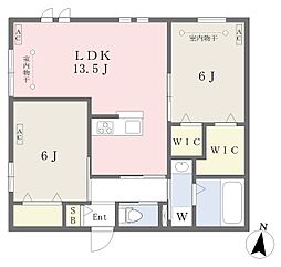 Lacerise 2LDKの間取図画像