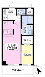 東映マンション 2階1LDKの間取り