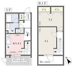 都営三田線 白金高輪駅 徒歩10分の賃貸マンション 1階2Kの間取り