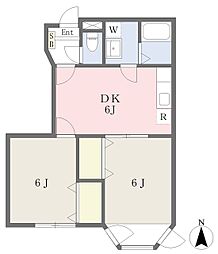 サンクレストール 2DKの間取図画像