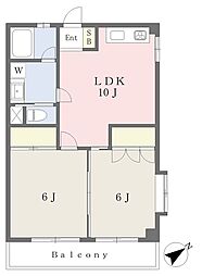 ドェルTakasho 2LDKの間取図画像