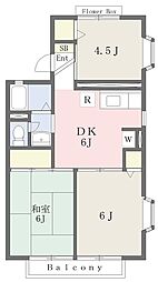 レジデンス芝西 3DKの間取図画像