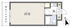 メゾン蕨 1Kの間取図画像