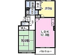 ニューウェルA 2LDKの間取図画像