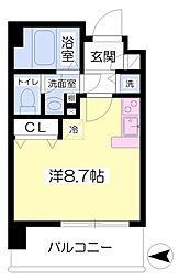 プリムヴェール上木崎 4階ワンルームの間取り