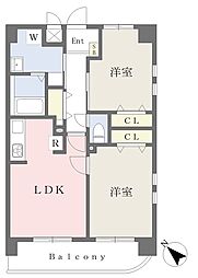 アクアフェルメール 2LDKの間取図画像