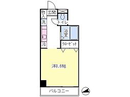 メゾンドゥアストる ワンルームの間取図画像