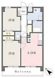 アクアフェルメール 2LDKの間取図画像