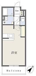 ベルガーデン北上尾B棟 ワンルームの間取図画像