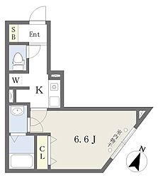 ONE'SSTAGE上落合 1Kの間取図画像