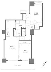 パークシティ大宮セントラルタワー 2LDKの間取図画像
