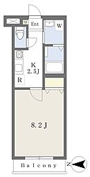 アン・ソレイユII 1階1Kの間取り