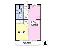 アイスクエア 1LDKの間取図画像
