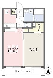 ジュールリヴェール 1LDKの間取図画像