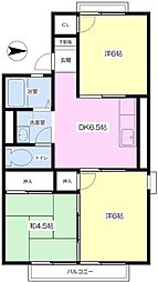 ホワイトキャッスル 3DKの間取図画像