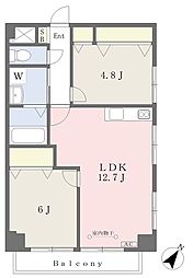 カトルセゾン 2LDKの間取図画像