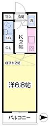 ヒュレーム21 1Kの間取図画像