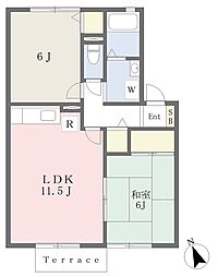 ジュネスピア 2LDKの間取図画像