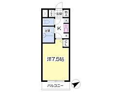 カメリア 1Kの間取図画像