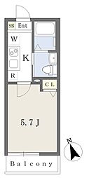 ウエストガーデン久喜南 1Kの間取図画像