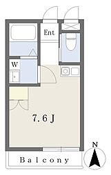 アビタシオンII 3階ワンルームの間取り