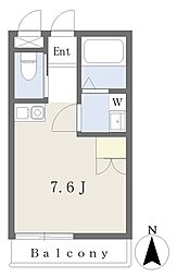 アビタシオンII 3階ワンルームの間取り