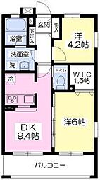マヤリーア上福岡 5階2DKの間取り