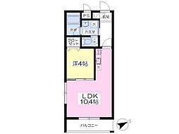 Ｓ’ｃａｓａ　ｃｏｍｏｄａ 1階1LDKの間取り