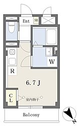 仮）ふじみ野市上福岡1丁目　新築ＰＪ 205 2階ワンルームの間取り