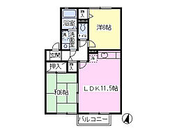 ルミエール 2階2LDKの間取り
