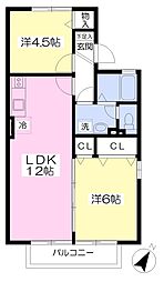 ルミエール 2LDKの間取図画像